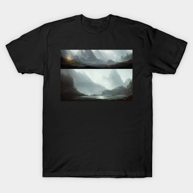 easy landscape, beautiful wall painting for living room enjoyable T-Shirt by GoranDesign